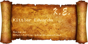 Kittler Edvarda névjegykártya